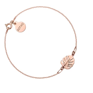 Bransoletka z różowego złota z monsterą SOTHO