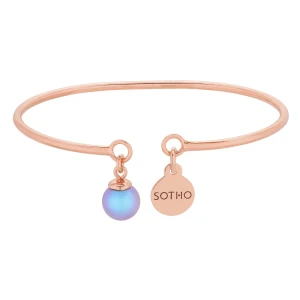 Bransoletka z różowego złota z niebieską perłą  SWAROVSKI® CRYSTAL SOTHO