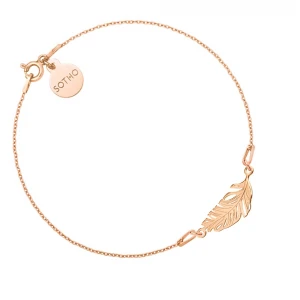 Bransoletka z różowego złota z piórkiem SOTHO