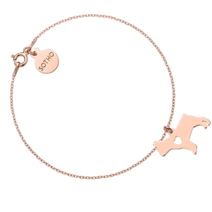 Bransoletka z różowego złota z psem rasy buldog francuski SOTHO
