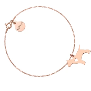 Bransoletka z różowego złota z psem rasy bulterier SOTHO
