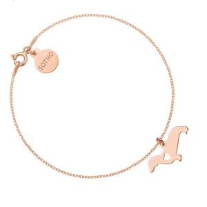 Bransoletka z różowego złota z psem rasy jamnik SOTHO
