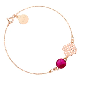 Bransoletka z różowego złota z rozetą i kryształem SWAROVSKI® CRYSTAL SOTHO