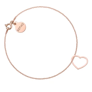Bransoletka z różowego złota z serduszkiem SOTHO