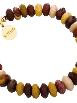 Bransoletka z zapieciem mokait oponki fasetowane srebro 925 pozłacane złoto SOTHO