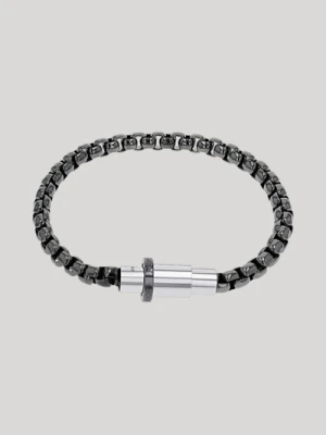 Bransoletka z zawieszką, w kolorze czarno-srebrnym Joop
