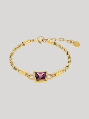 Bransoletka z zawieszką w kolorze złoto-liliowym Joop