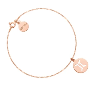 Bransoletka z zodiakiem Bliźniąt z różowego złota SOTHO
