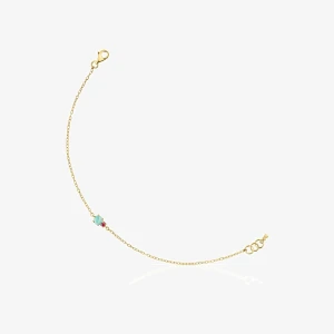 Bransoletka Z Żółtego Złota Z Amazonitem I Rubinem Mini Ivette - Tous Rozmiar