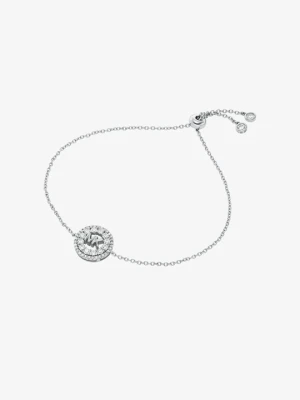 Bransoletka zaciskowa Fulton pokryta metalem szlachetnym z logo w stylu pavé Michael Kors SREBRNY (Srebrny)