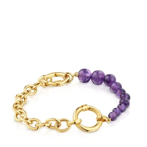 Bransoletka Ze Srebra Pokrytego 18-Karatowym Złotem Z Ametystem Hold - Tous Rozmiar