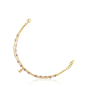 Bransoletka Ze Srebra Vermeil I Ametystu Bold Bear - Tous Rozmiar