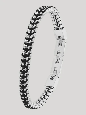 Bransoletka ze stali nierdzewnej z nylonem w kolorze srebrnym Joop