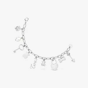 Bransoletka Ze Stali Z Perłą Hodowaną I Wiszącymi Charmsami Tous Charming - Tous Rozmiar