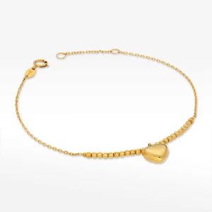 Bransoletka ze złota z sercem i koralikami Filipowicz