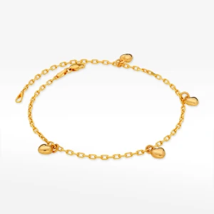 Bransoletka ze złota na nogę z sercami Filipowicz