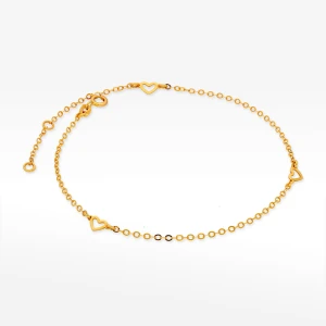 Bransoletka ze złota na nogę z sercem Filipowicz