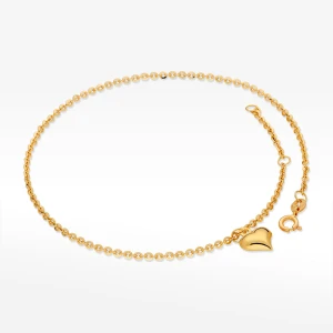 Bransoletka ze złota na nogę z sercem Filipowicz