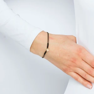 Bransoletka ze złota na sznurku serce Filipowicz