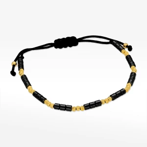 Bransoletka ze złota na sznurku z hematytami Filipowicz