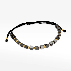 Bransoletka ze złota na sznurku z hematytami Filipowicz