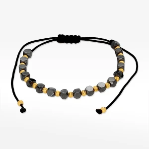 Bransoletka ze złota na sznurku z hematytami Filipowicz