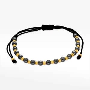 Bransoletka ze złota na sznurku z hematytami Filipowicz