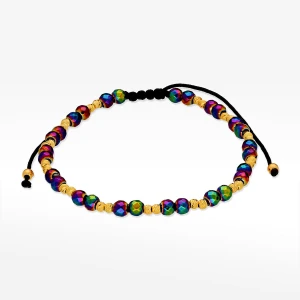 Bransoletka ze złota na sznurku z hematytami Filipowicz