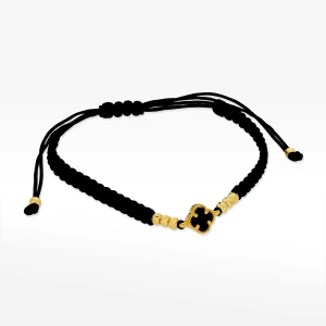 Bransoletka ze złota na sznurku z onyksem Filipowicz