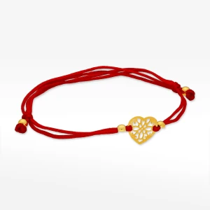 Bransoletka ze złota na sznurku z sercem Filipowicz