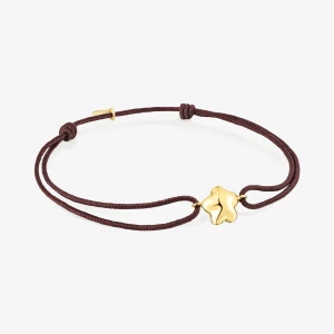 Bransoletka Ze Złota Z Brązowym Sznurkiem I Motywem Kwiatu Tous Balloon - Tous