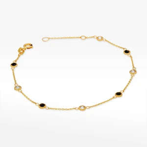 Bransoletka ze złota z czarnymi i białymi cyrkoniami Filipowicz