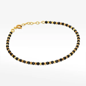 Bransoletka ze złota  z hematytami i złotymi koralikami Filipowicz