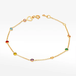 Bransoletka ze złota z kolorowymi cyrkoniami Filipowicz