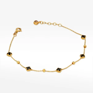 Bransoletka ze złota z onyksem i złotymi koralikami Filipowicz