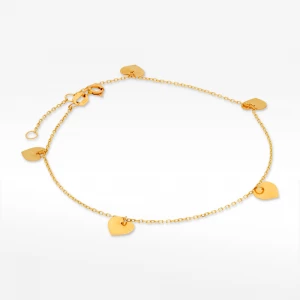 Bransoletka ze złota z serduszkami na nogę Filipowicz