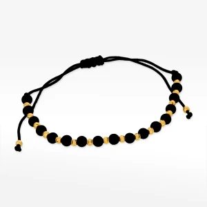 Bransoletka ze złota ze złotymi i czarnymi koralikami Filipowicz