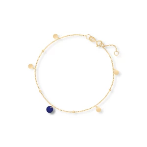 Zdjęcie produktu W.KRUK - Bransoletka złota celebrytka z lapis lazuli