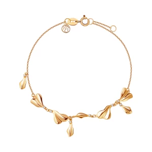 Bransoletka złota z cyrkoniami - kwiaty - Femini Femini - Biżuteria YES
