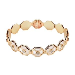 Bransoletka złota z masą perłową i cyrkoniami -Art Deco Art Deco - Biżuteria YES