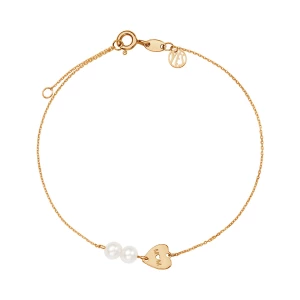 Bransoletka złota z perłami - serce - Pearls Pearls - Biżuteria YES