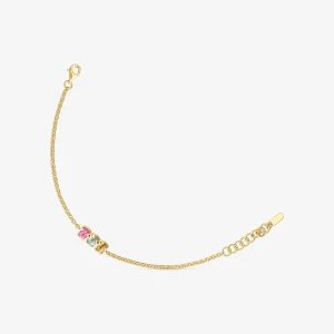 Bransoletkę Łańcuszkową Ze Srebra Powlekanego Złotem 18-Karatowym Z Laboratoryjnie Hodowanymi Kamieniami Szlachetnymi Icon Color Lgg - Tous Rozmiar