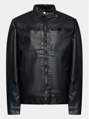 Brave Soul Kurtka z imitacji skóry MJK-JONES Czarny Regular Fit