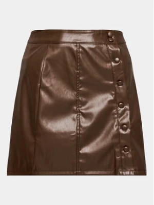 Brave Soul Spódnica z imitacji skóry LSKW-225LISABRO Brązowy Regular Fit