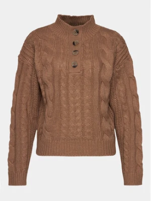 Brave Soul Sweter LK-286MOMPOX Brązowy Regular Fit