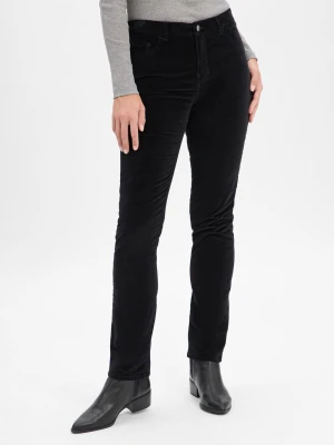 BRAX Aksamitne spodnie - Mary Kobiety Bawełna czarny jednolity,