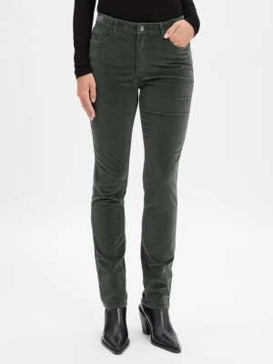 BRAX Aksamitne spodnie - Mary Kobiety Bawełna zielony jednolity,
