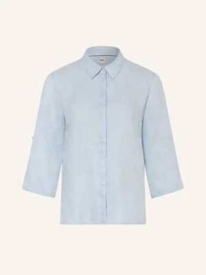 Brax Bluzka Koszulowa Vicki Z Lnu Z Rękawami 3/4 blau