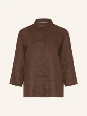 Brax Bluzka Koszulowa Vicki Z Lnu Z Rękawami 3/4 braun