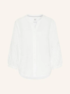 Brax Bluzka Lniana Velia Z Koronką Ażurową weiss